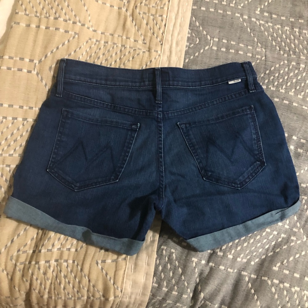 Dark blue MOTHER brand jean shorts